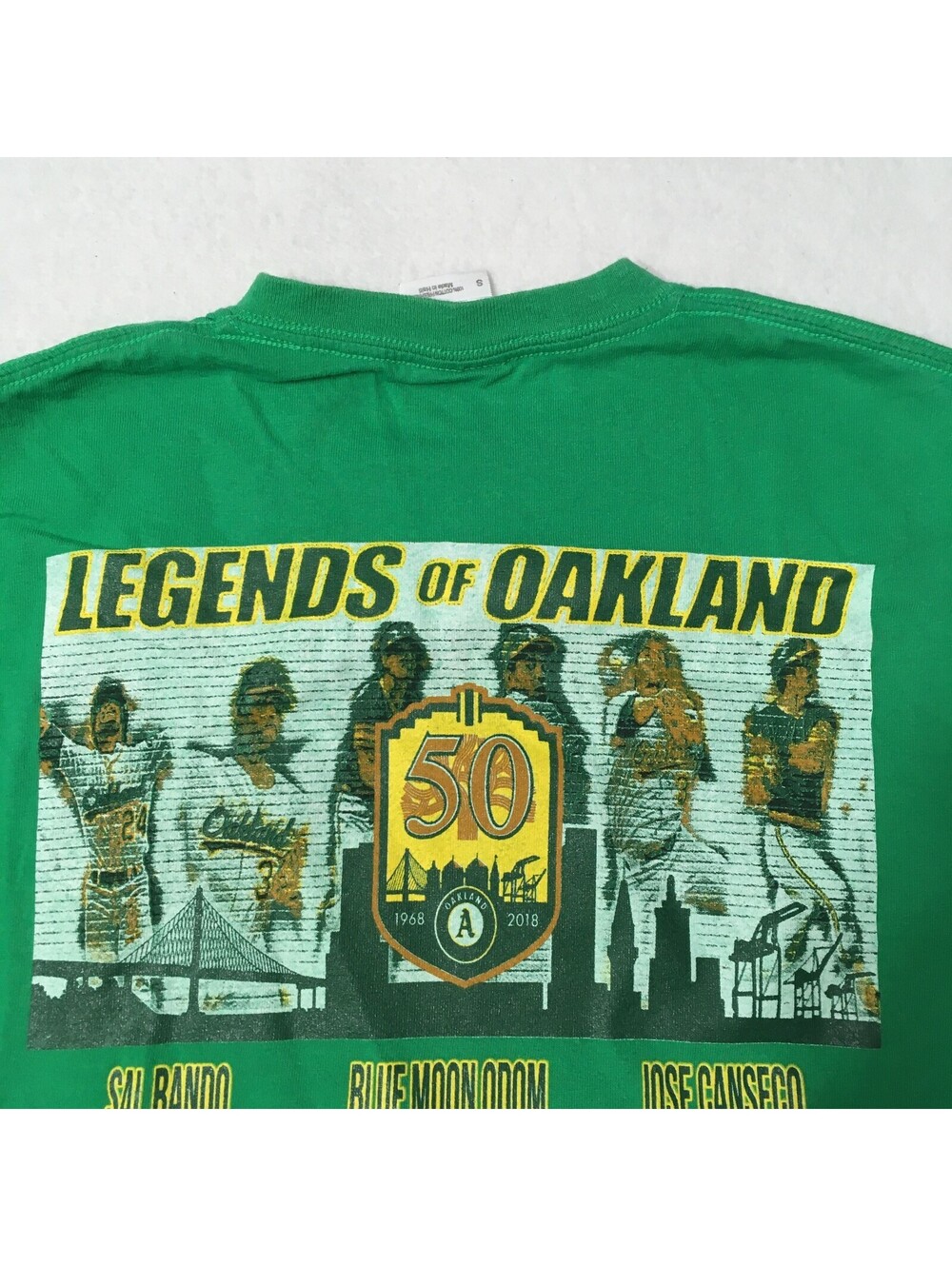 Homage Oakland A's TO 50 YEARS Short Sleeve T Shirt Men's SMALL Green